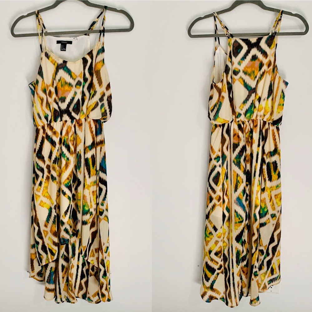Forever 21 Abstract geometric Print High Low Dress